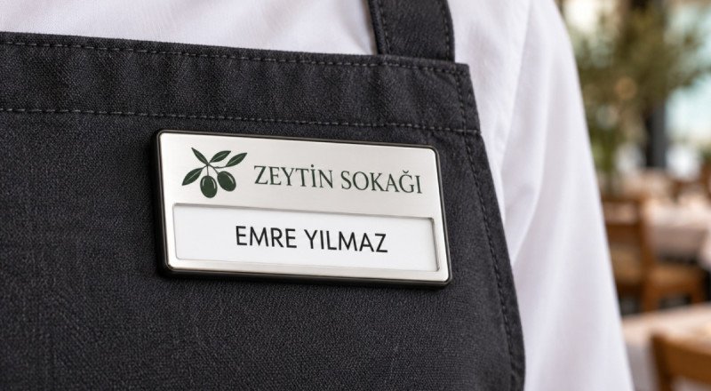 Sürgülü Metal Yaka İsimliği (Gümüş)