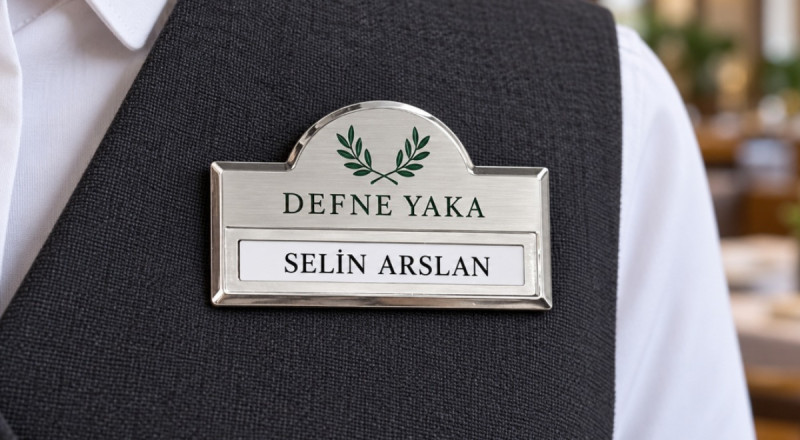Lüks Kubbeli Sürgülü Metal Yaka İsimliği (Gümüş)