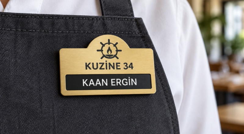 Kubbeli Sürgülü Metal Yaka İsimliği (Altın)