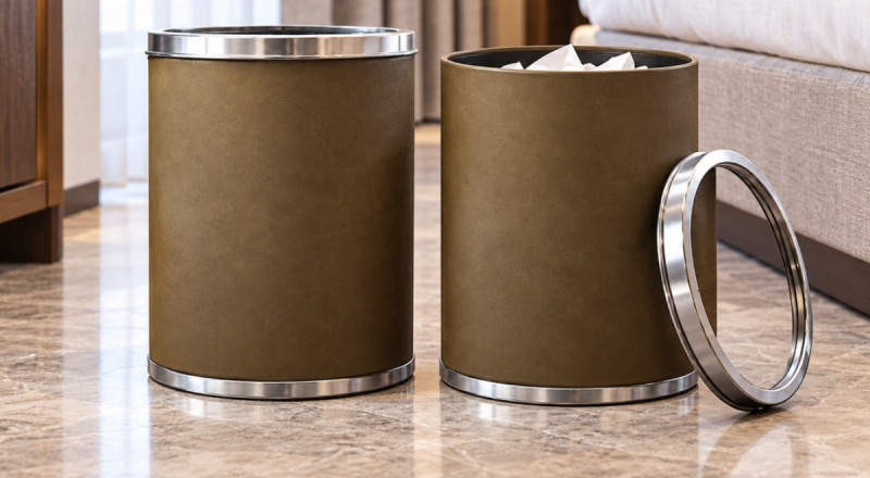 Ahşap Metal Çöp Kovası (64081)