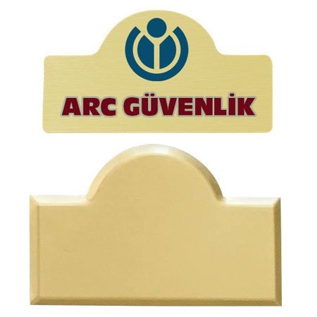 Lüks Kubbeli Sürgülü Metal Yaka İsimliği (Altın)